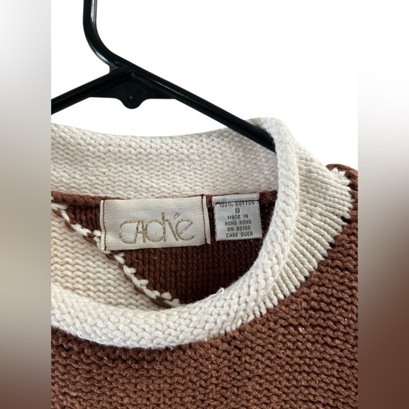 Vintage cotton cowhide print western knit sweater - Picture 2 of 5